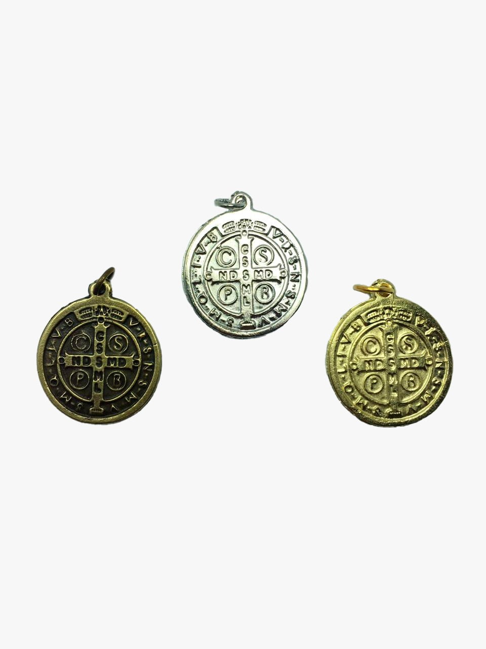 Medalha São Bento pequena 1,3cm ( Pacote com 25)