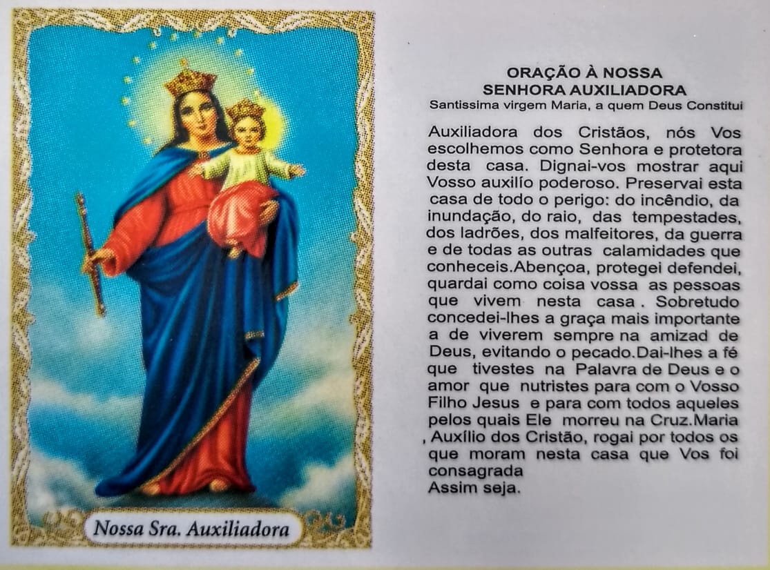 Santinho de papel Nossa Senhora Auxiliadora (pacote com 100)