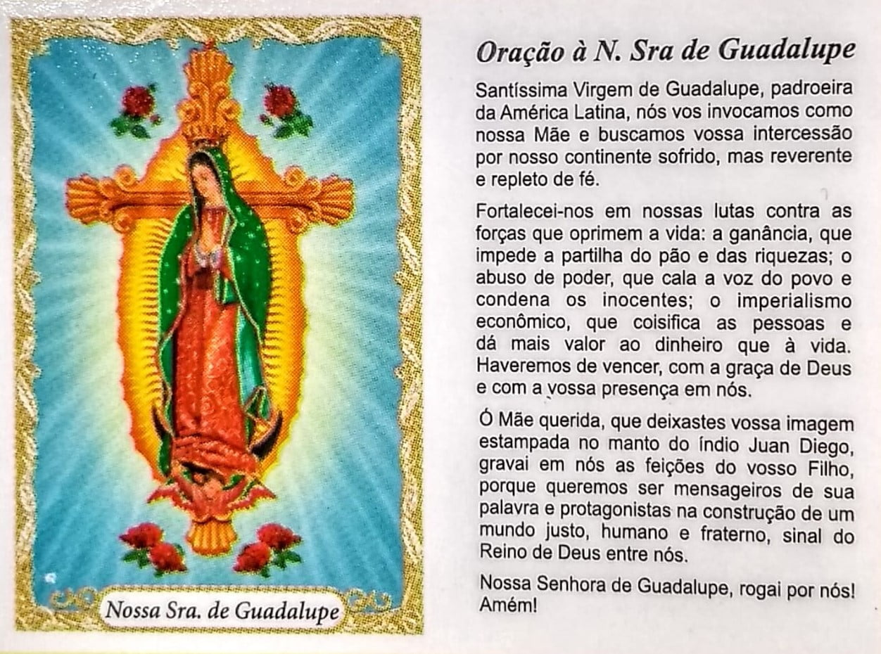 Nossa Senhora de Guadalupe - Pacote com 100 santinhos de papel