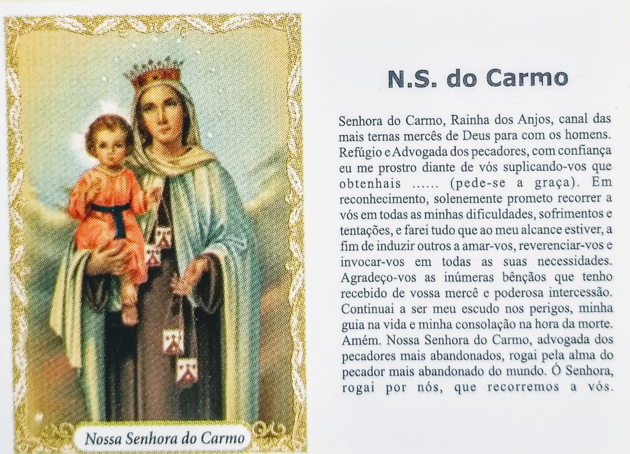 Santinho de papel Nossa Senhora do Carmo (pacote com 100)