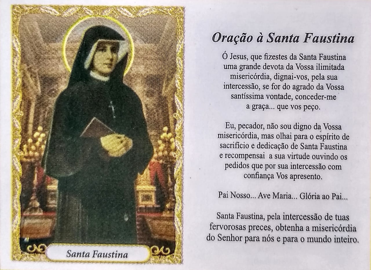 Santinhos de papel Santa Faustina (pacote com 100)