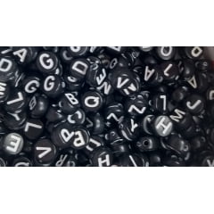 Letra Redonda preta/ branca 7mm ( Pacote com 50G)mais ou menos 350 letras