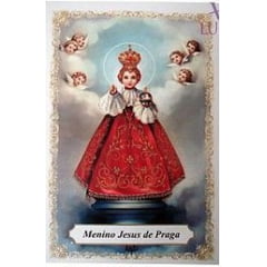 MENINO JESUS DE PRAGA - PACOTE C/ 100 SANTINHOS DE PAPEL