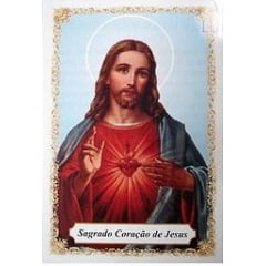 SAGRADO CORAÇÃO DE JESUS - PACOTE C/ 100 SANTINHOS DE PAPEL