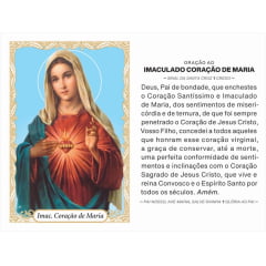  IMACULADO CORAÇÃO DE MARIA - PACOTE C/ 100 SANTINHOS DE PAPEL